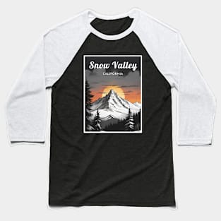 Snow Valley California USA ski Baseball T-Shirt